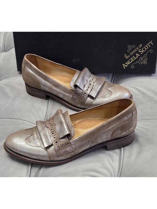 The Office of Angela Scott Shoes - The Office Of Angela Scott Mr Dickey Metallic Brown Loafer Womens Shoes 37.5 7.5